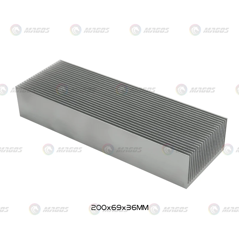 Elektronischer Kühler, Aluminium, dichte Zähne, Kühlkörper, extrudierter Kühlkörper, Computer-Wasserkühlsystem, 100/120/150/200/300 x 69 x 36 mm