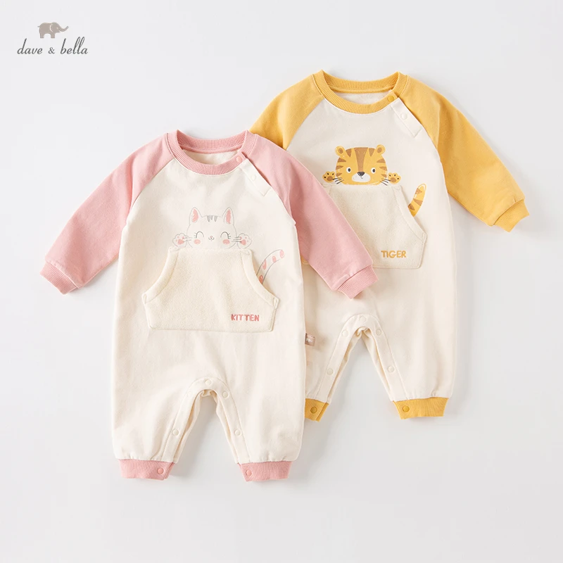 

Dave Bella Spring Autumn Cotton Newborn Fashion Cute Animal Tiger Cat Jumpsuit Suitable For Baby Crawling Clothing DB3223389