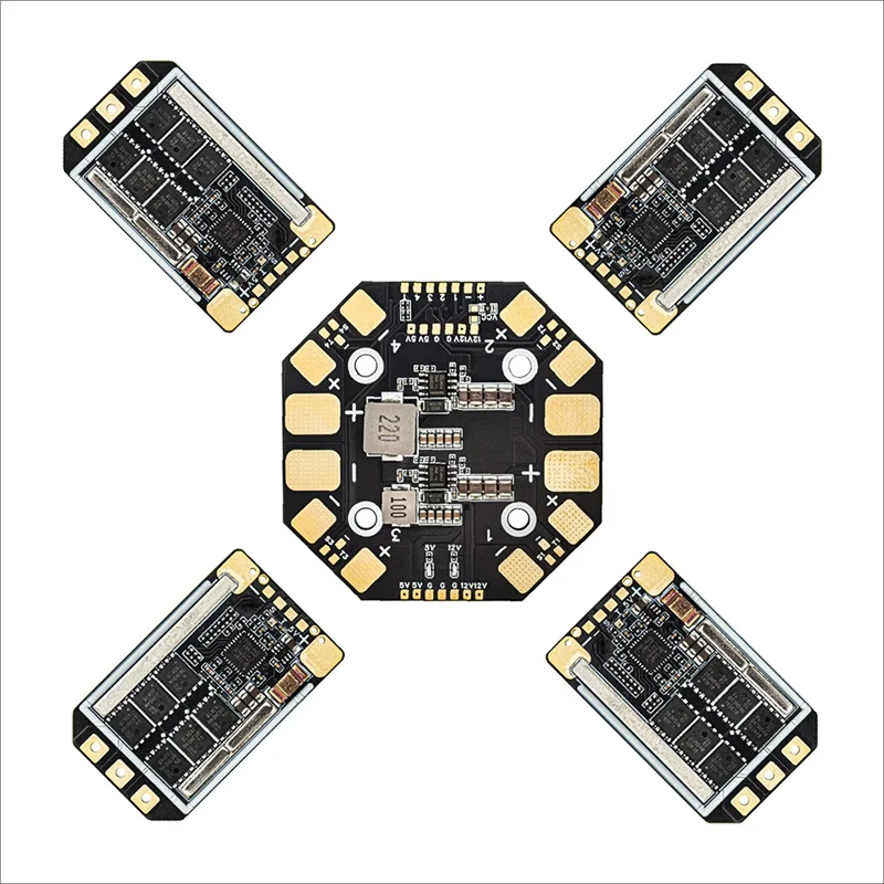 

A45F-AM32 6S 65A ESC 4XESC+1XPDB Kit 12V-25.2V 3-6S For 10-13 Inch FPV Drone RC Boat RC Car ESC