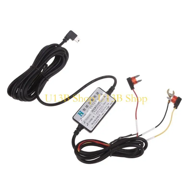 U13B 90° 3-Wire 12V~30V to 5V 2.5A Mini USB Cable Portable Car Adapter Cord