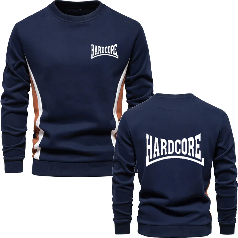 

100% cotton men's sweatshirt Hardcore Printed men's Spring and Autumn patchwork Hip Hop Harajuku Coat Street men's hoodie