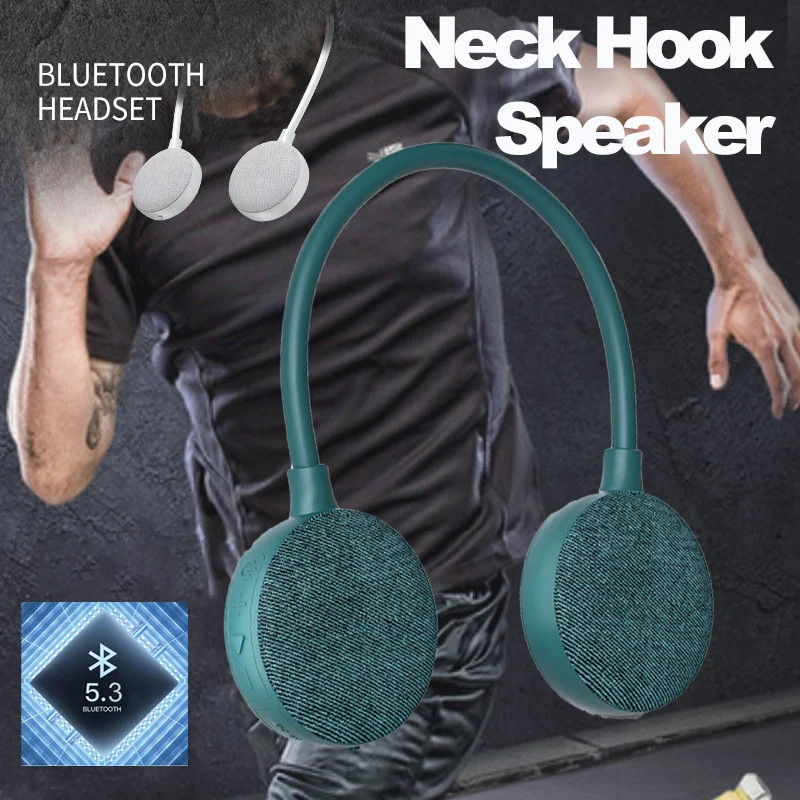 Neck Hanging Speaker Bluetooth 5.0 Wearable Wireless MP3 TF Card Music Player for Home Ridding Cycling Portable Outdoor Speaker