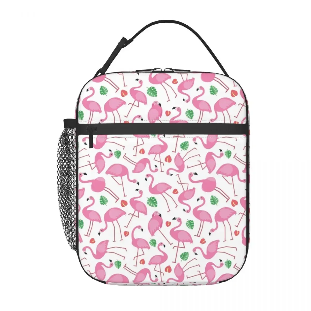 Custom Cute Flamingo Seamless Pattern Lunch Bag Women Cooler Thermal Insulated Lunch Box for Children School