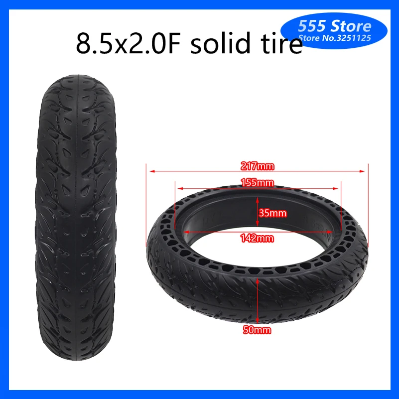 Damping Explosion-Proof 8.5x2.0 Honeycomb Tire Rubber Tires Anti-Slip Wear-Resistant Anti-Puncture