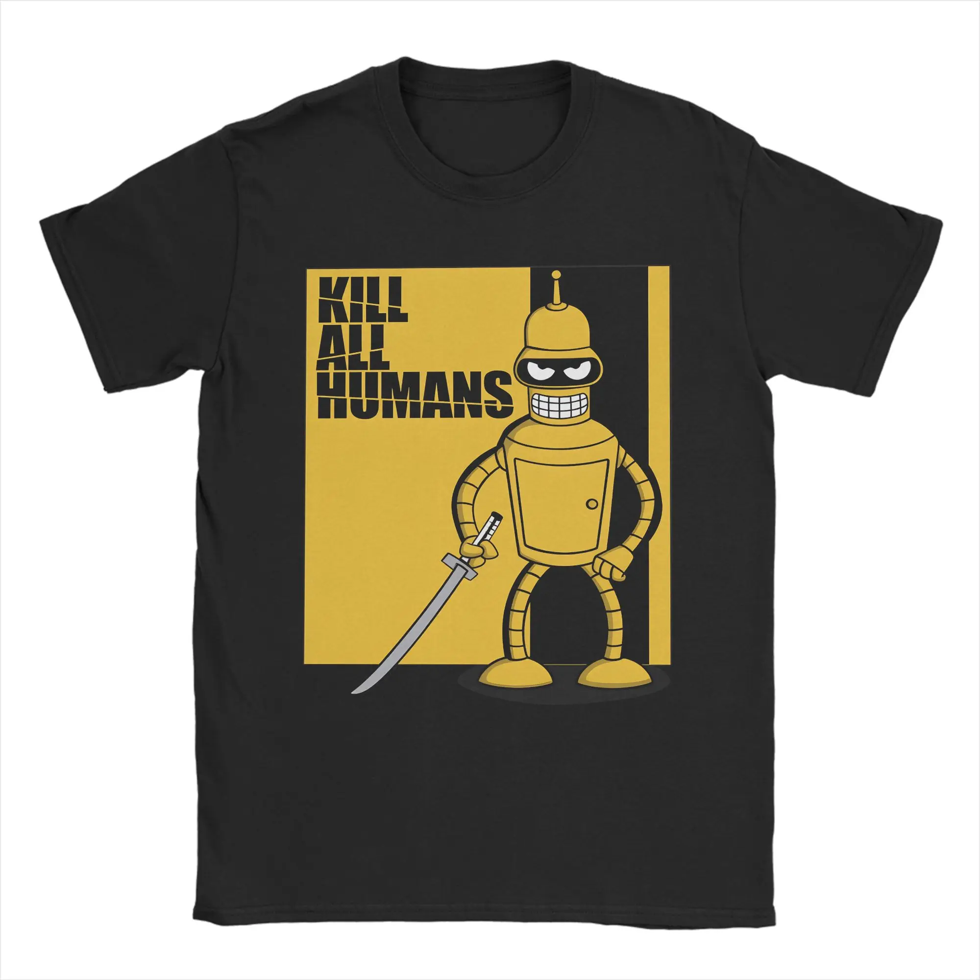 Benders Kill All Humans T Shirt Summer  Hip Hop T Shirts Couple Pure Cotton O Neck Oversized Clothes Short Sleeves Vintage Tops