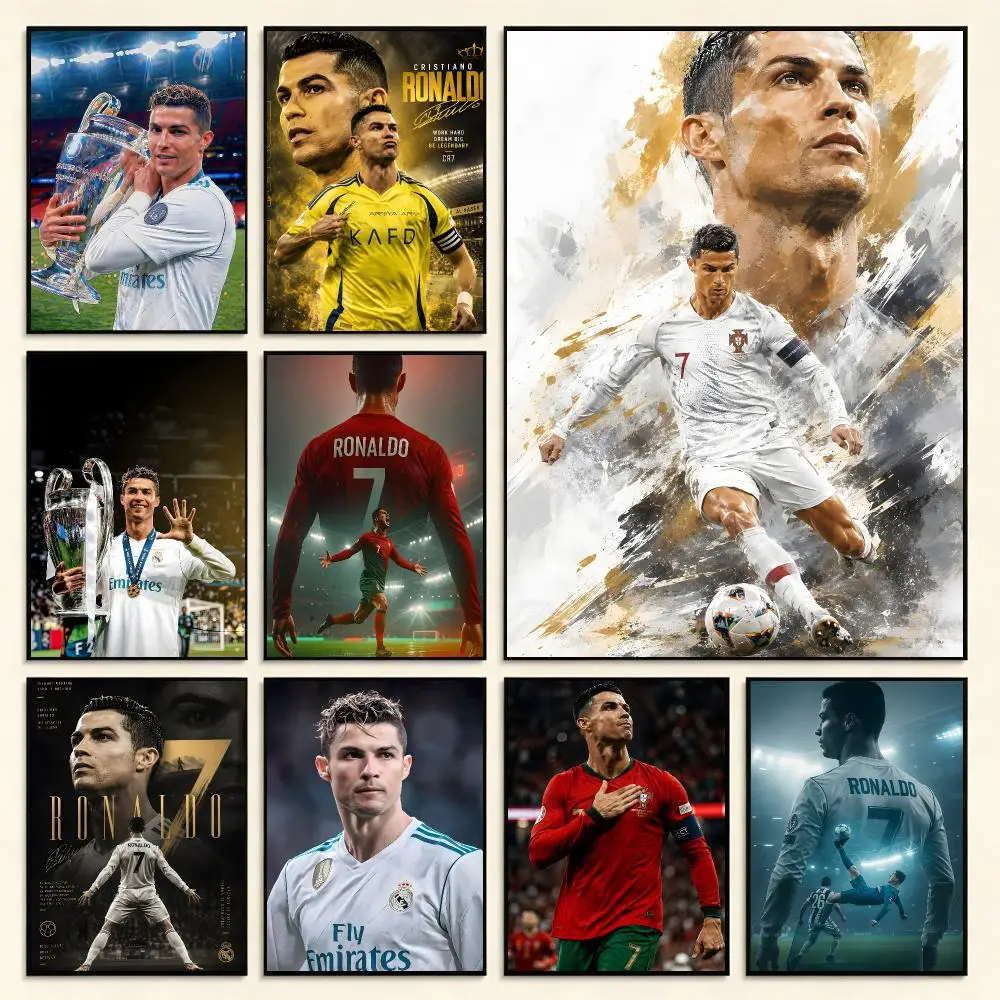Athlete Soccer C-Cristiano Ronaldo Poster Digital Solvent Print Waterproof PP Fade-Resistant Wall Art Room Decor Gift