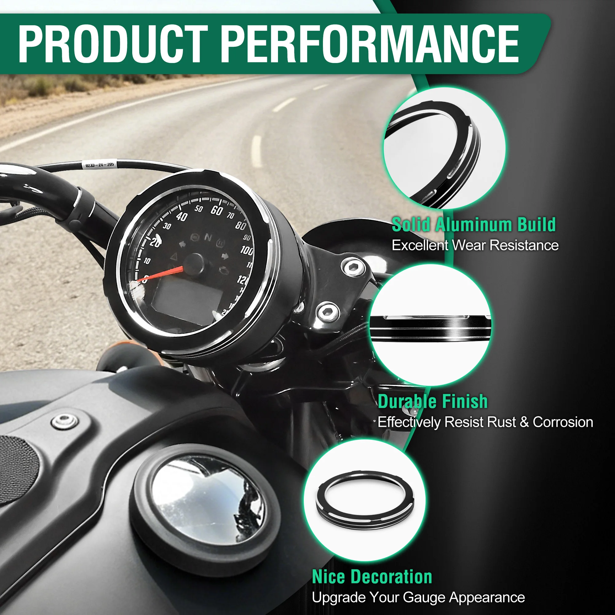 CNC-Billet Black Aluminum Speedometer Bezel – Rugged Gauge Trim Ring for Indian Scout 2015-2024 | Built to Last