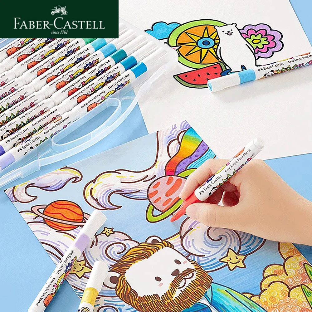 36/48 Colors/set FABER－CASTELL Acrylic Markers 4mm Art Class Anime Hand Drawn Drawing Graffiti DIY Art Supplies Markers Set