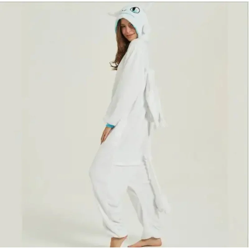 HKSNG جديد وصول Kigurumi التنين نيسيس الحيوان الشتاء الفانيلا منامة الكبار هالوين زي حفلة بذلة