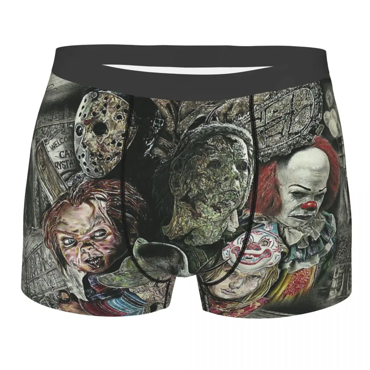 Cool Halloween Horror Movie Character Boxers Shorts Panties Men's Underpants Comfortable Briefs Underwear