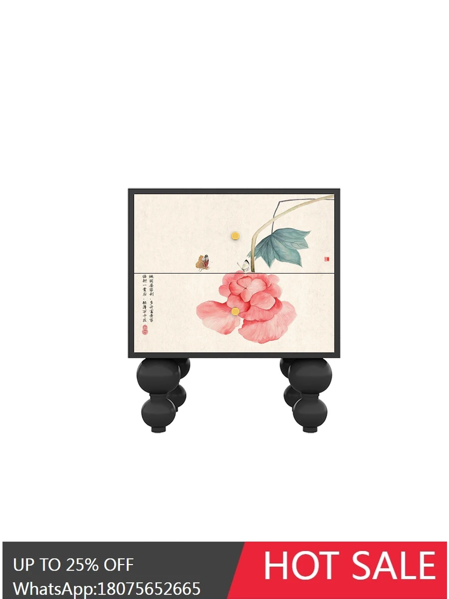 MJY bedside peony flower storage storage decoration bedside cabinet bedroom home