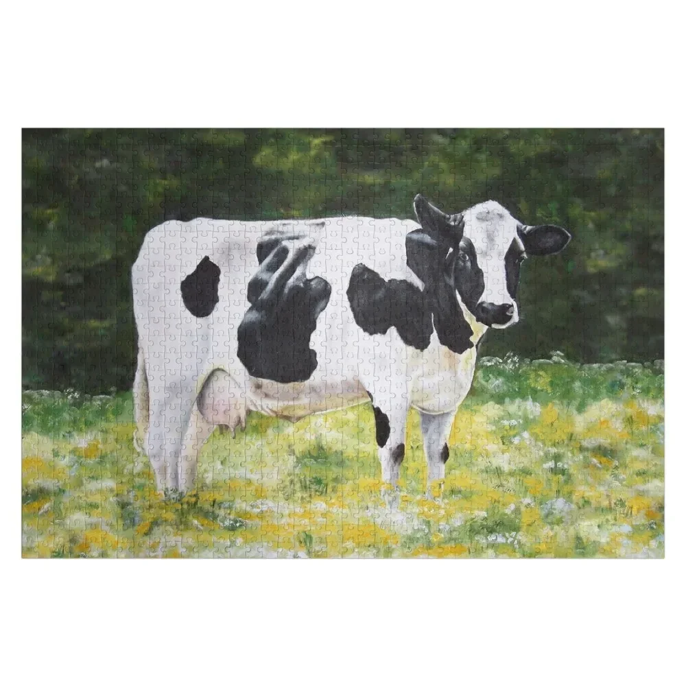 

Holstein Friesian cow in a field of buttercups and daisies Jigsaw Puzzle Game Children Personalize Puzzle