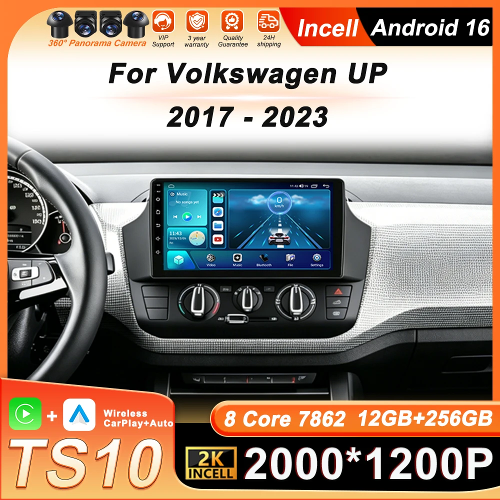 

Автомагнитола Android 16 с CarPlay для Volkswagen UP 2017-2023, Space Star 2014, 8-ядерный процессор, GPS-навигация, 4G Wi-Fi, Bluetooth