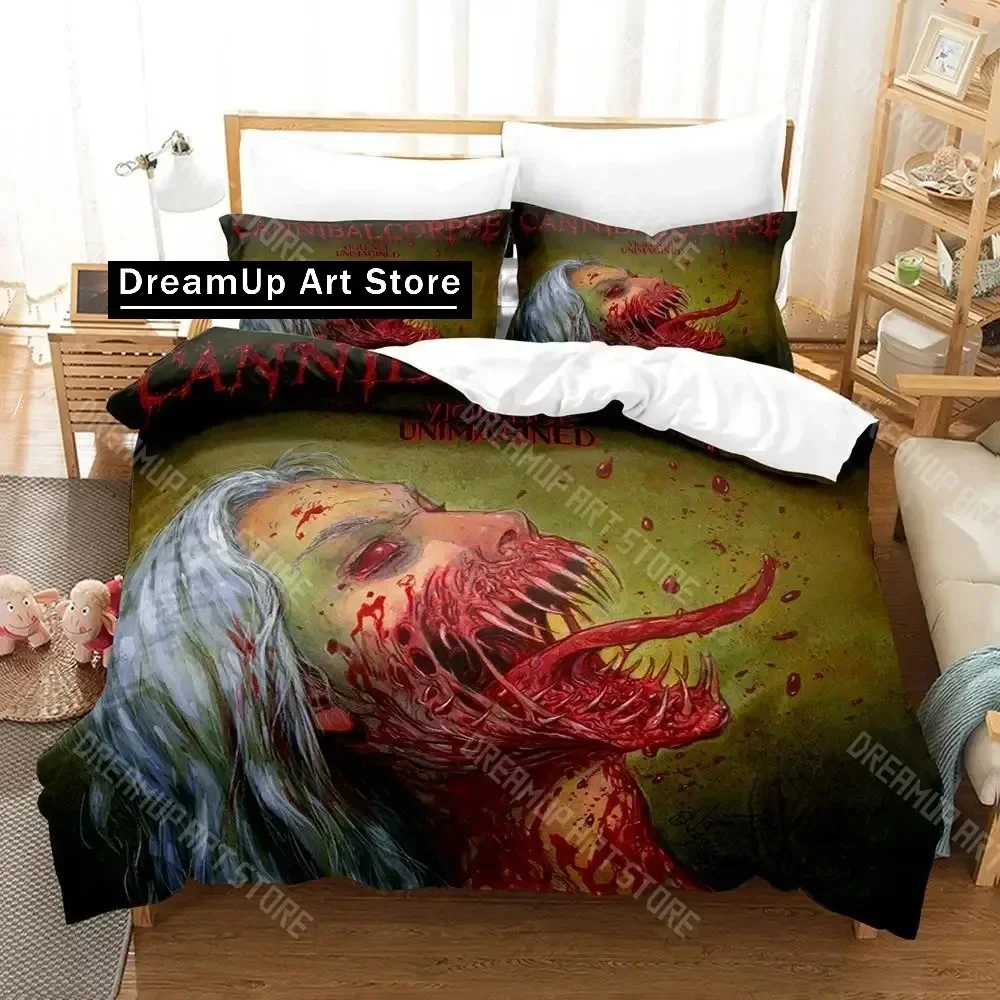 

Комплект постельного белья CANNIBAL CORPSE с 3D принтом, одинарный, полный, Queen King Size, пододеяльник для спальни, комплект постельного белья со скелетом