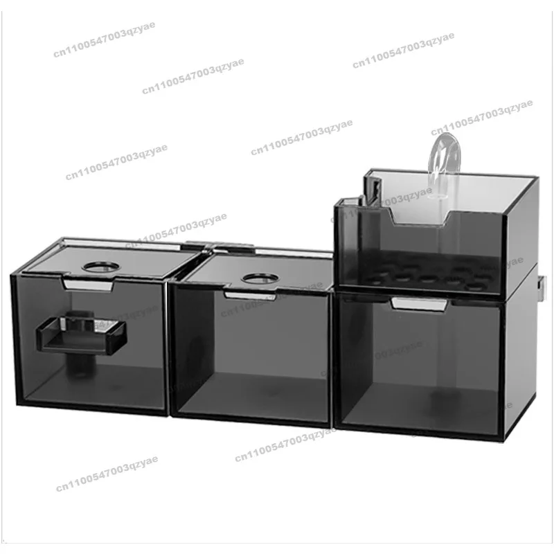 Fish Tank Filter Three-in-one Oxygenated Turtle Tank Filter Box Upper Filter Wall-mounted Drip Box Bottom Built-in Top
