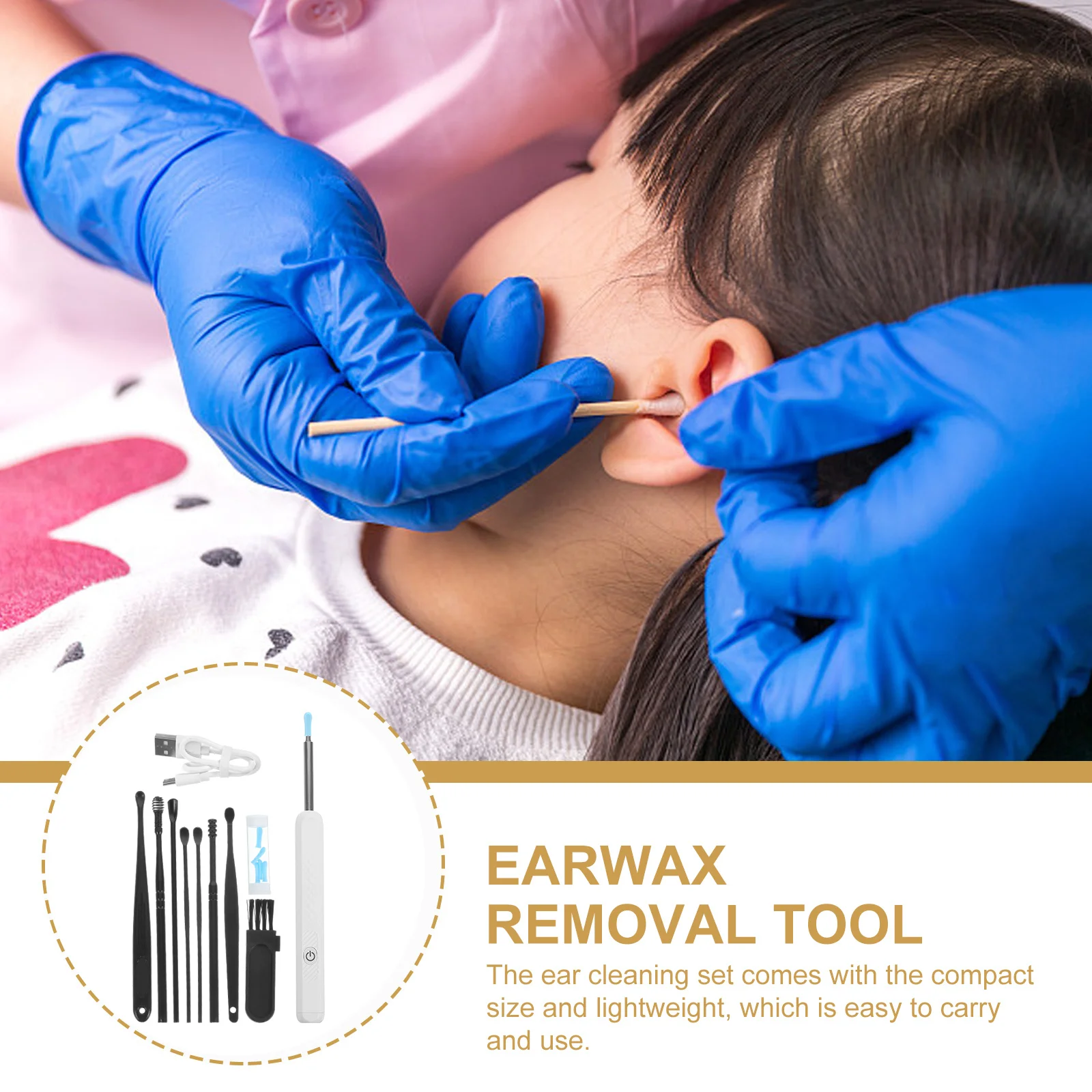 

High-definition Ear Picking Suit Cleaning Spoons Wax Removal Cleaner Tools Remover Reusable Cleaners Metal