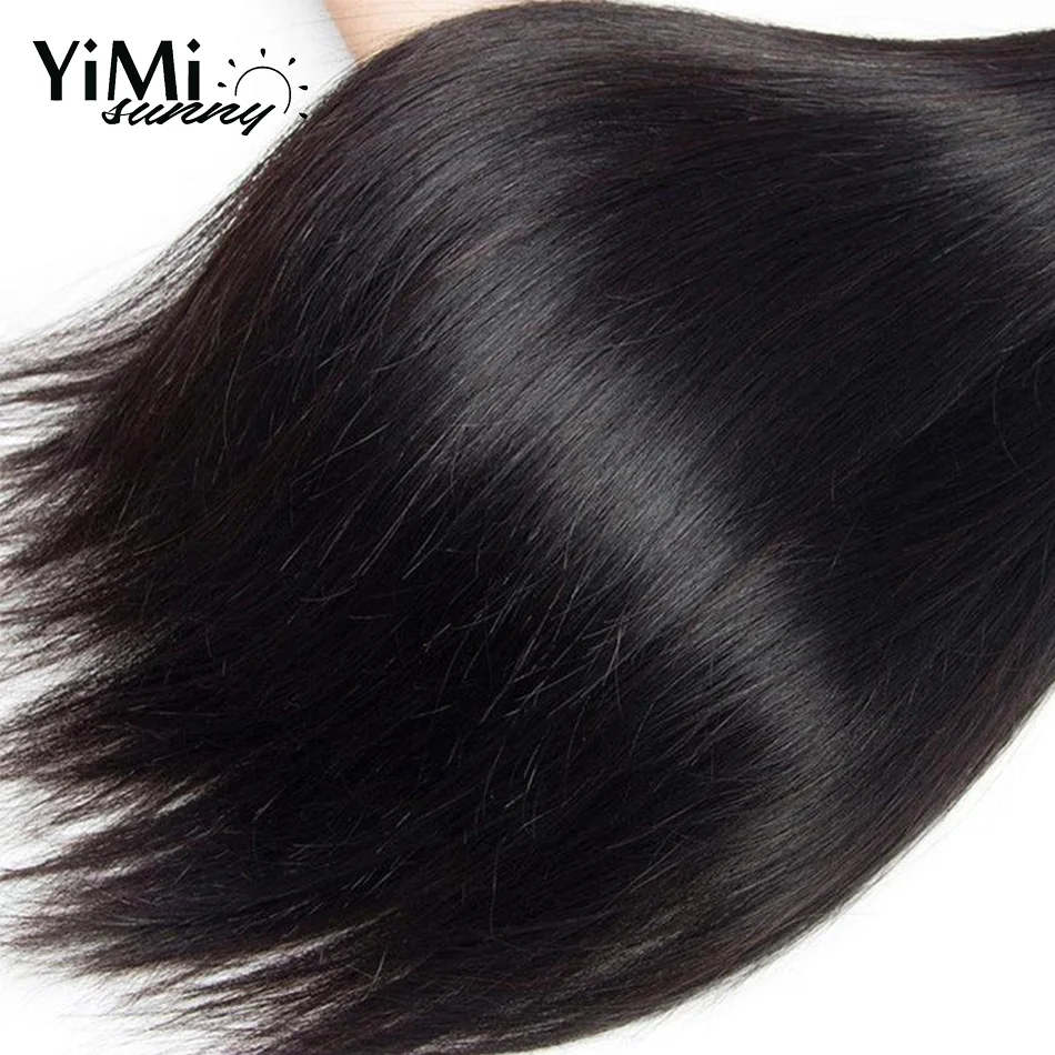 Yimisunny-mechones de cabello humano liso de 30 pulgadas, extensión de Cabello 100% Remy de Color Natural malayo, 12A, 4 mechones de trama