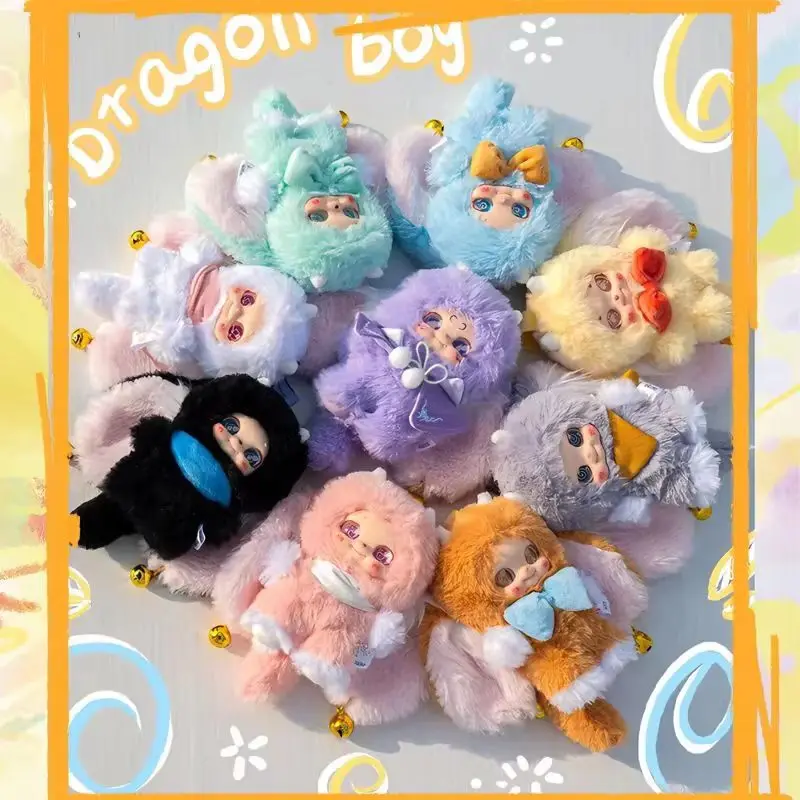

New Baby Three Dragon Cub Fortune Jingles Vinyl Plush Blind Box Bag Pendant Decoration Trendy Toy Cute Doll Mystery Box Gift