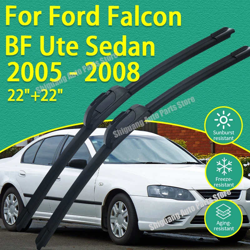 

Front Silicone Coating Wipers for Ford Falcon BF Ute Sedan 2005 - 2008 Car Wiper Windshield Windscreen Blades Accessories 2006