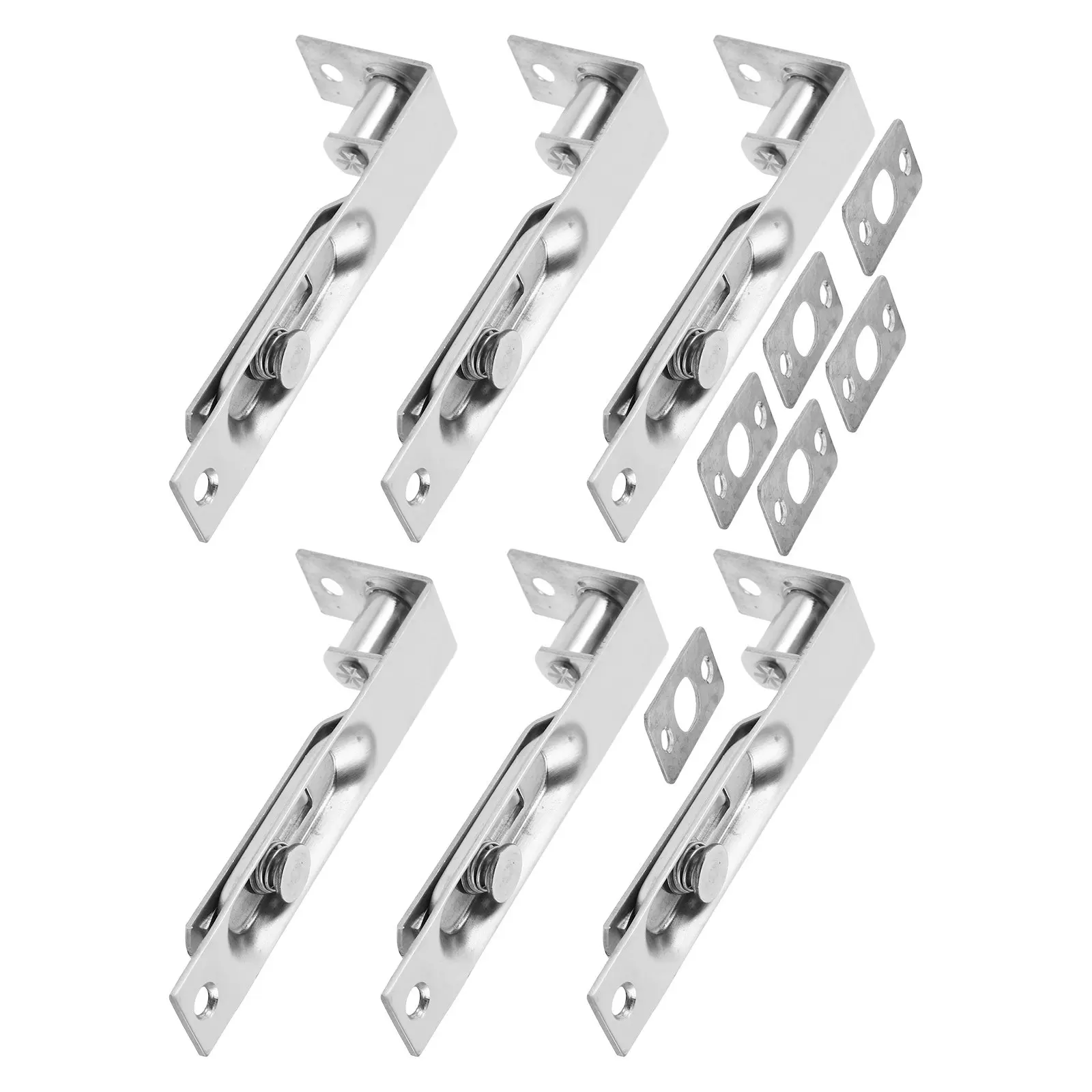 6 pcs Stainless Steel Fire Door Flush Bolts – Hidden Concealed Latch for Composite, Wood & French Doors