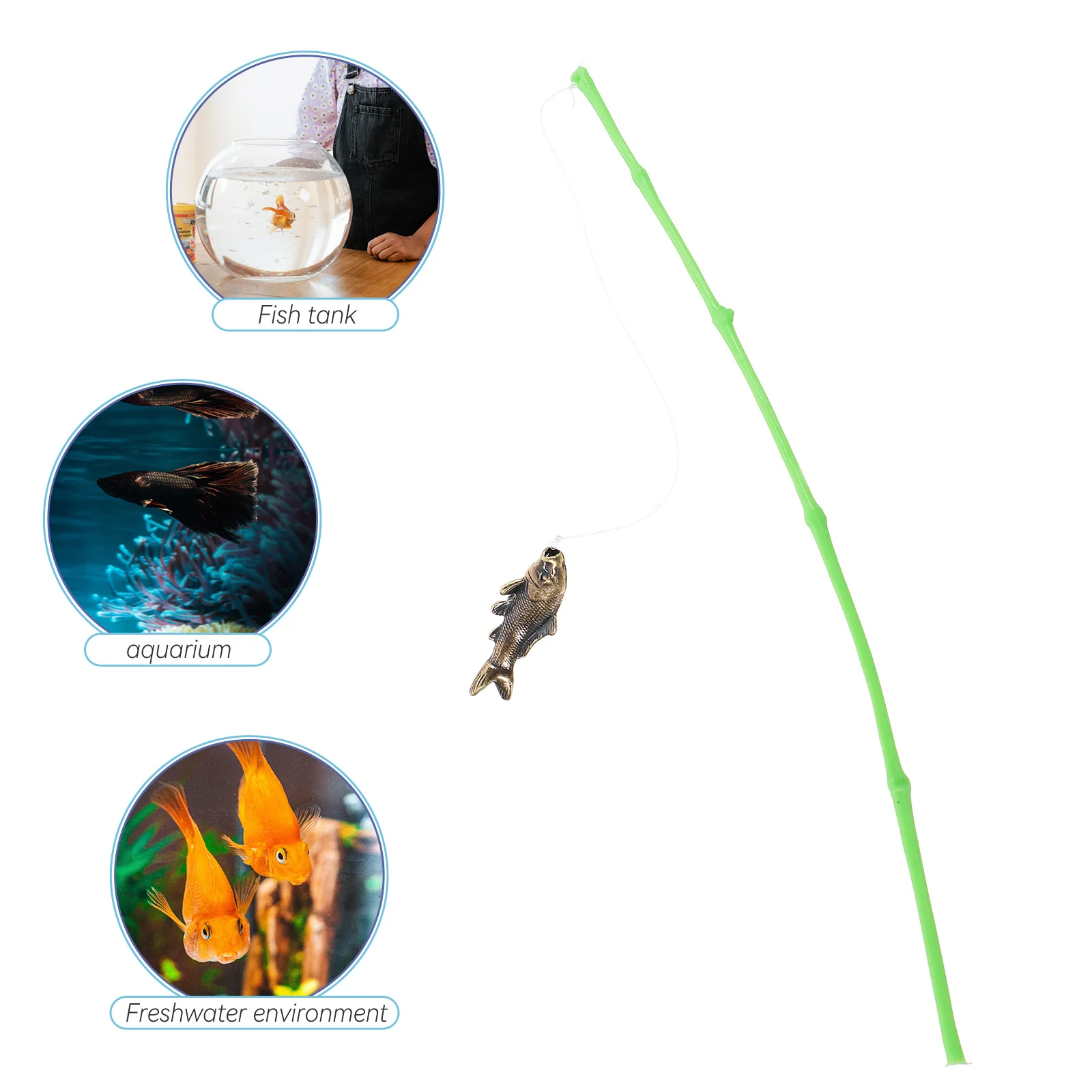 

Mini Aquarium Fishing Mini Aquarium Supply Rod Resin Bamboo Ornament For Kids Tank Accessories Desktop Scene Decoration