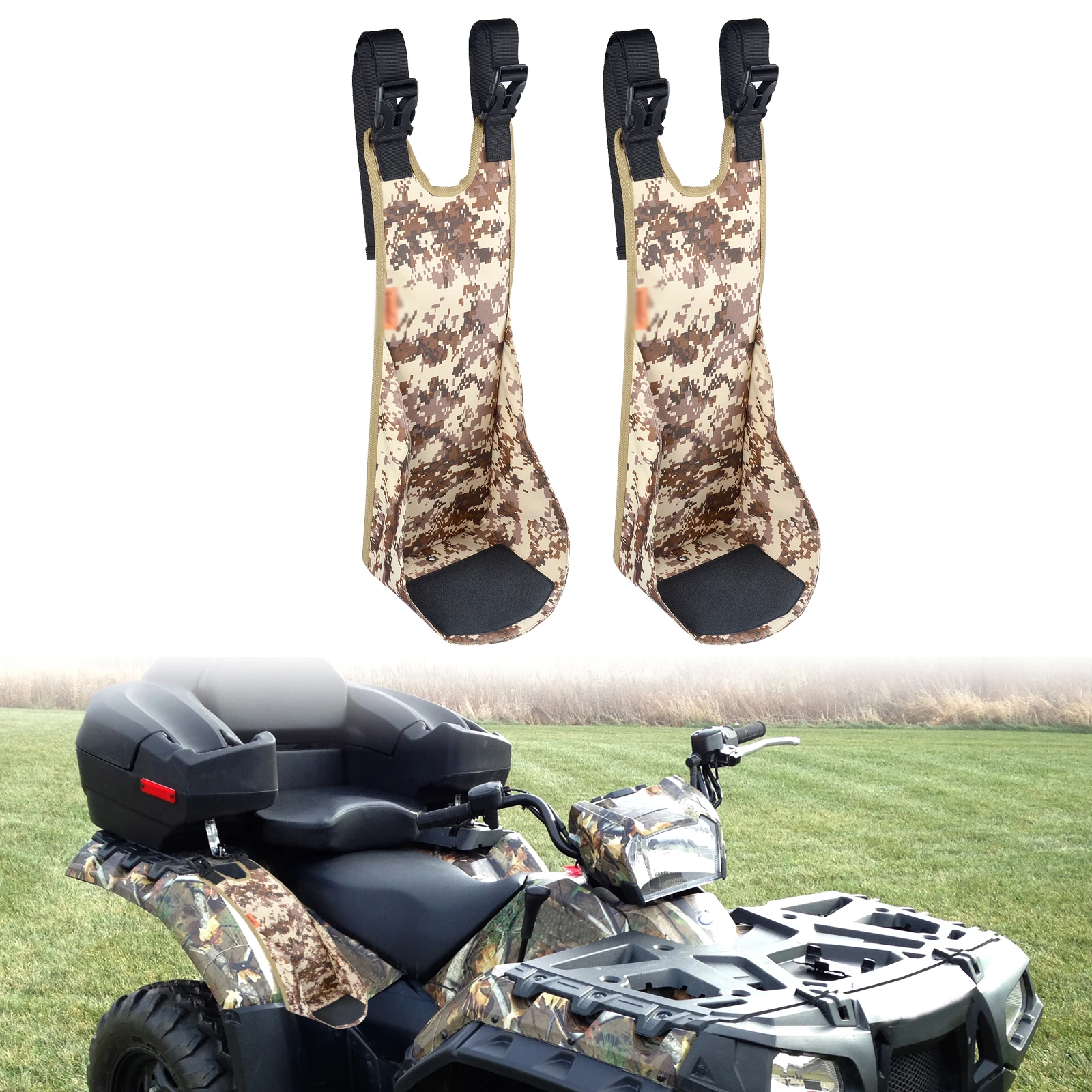 Universal ATV Accessories Rear Passenger Foot Pegs Adjustable Foldable Wear-Resistant Foot Rest Fits for Polaris Sportsman Honda