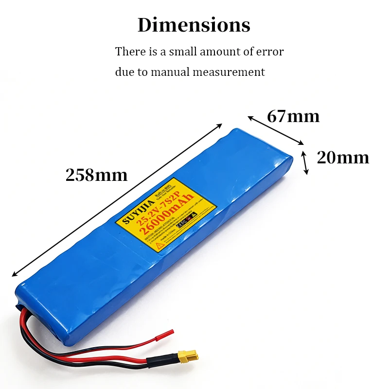 25.2V 7S2P 26000mAh 18650 lithium-ion rechargeable battery pack 25.2V suitable for 29.4V electric scooter battery replacement