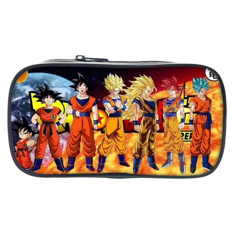 Dragon Ball Animation Sun Wukong Pen Bag Large Capacity Double Layer Boys and Girls Student Pencil Bag Stationery Box Wholesale