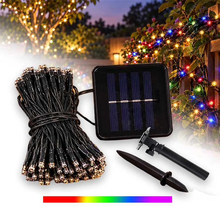 8 Modes Solar String Fairy Light LED Waterproof Outdoor Multi Specification Christmas Tree Courtyard Party Holiday Decoration