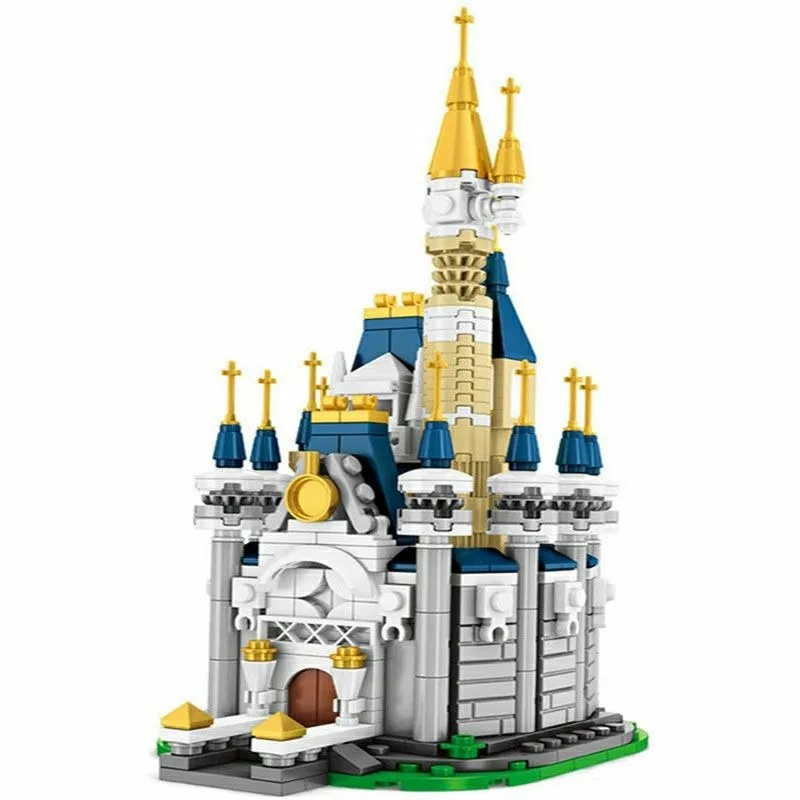 

Disney Mickey and Elsa Ice Castle Cartoon Character Dolls 8 - Small - Boxed Educational Building Blocks for Puzzle Assembly