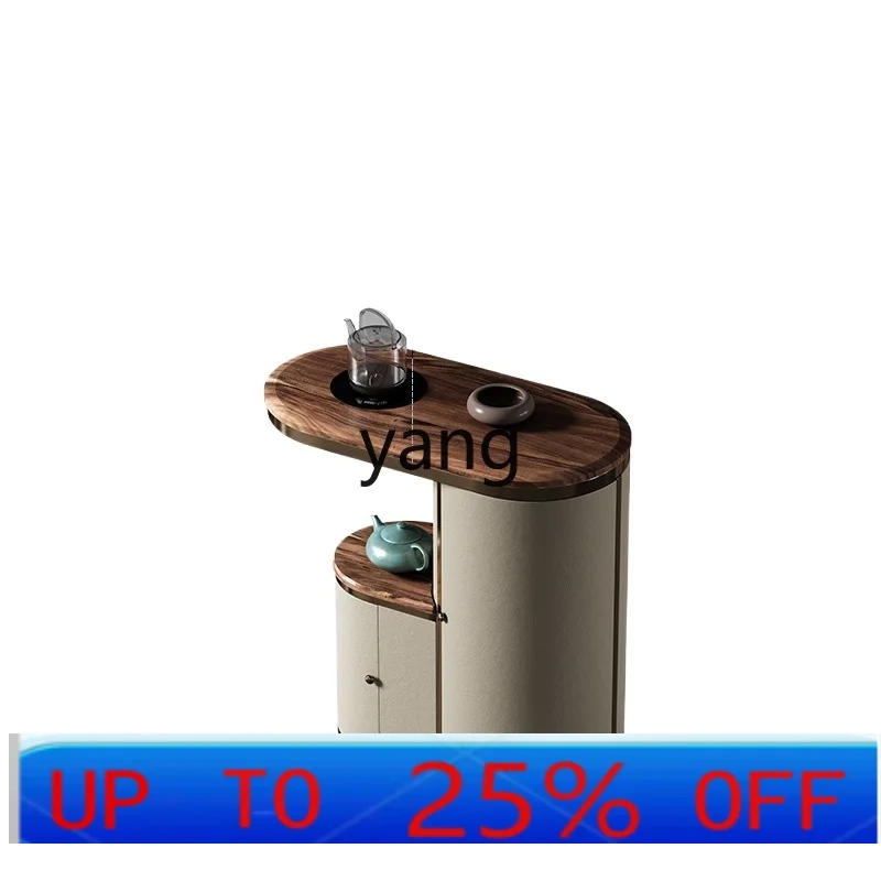 

LMM Household High-End Solid Wood Tea Cart White Oak Tea Table Auxiliary Cabinet