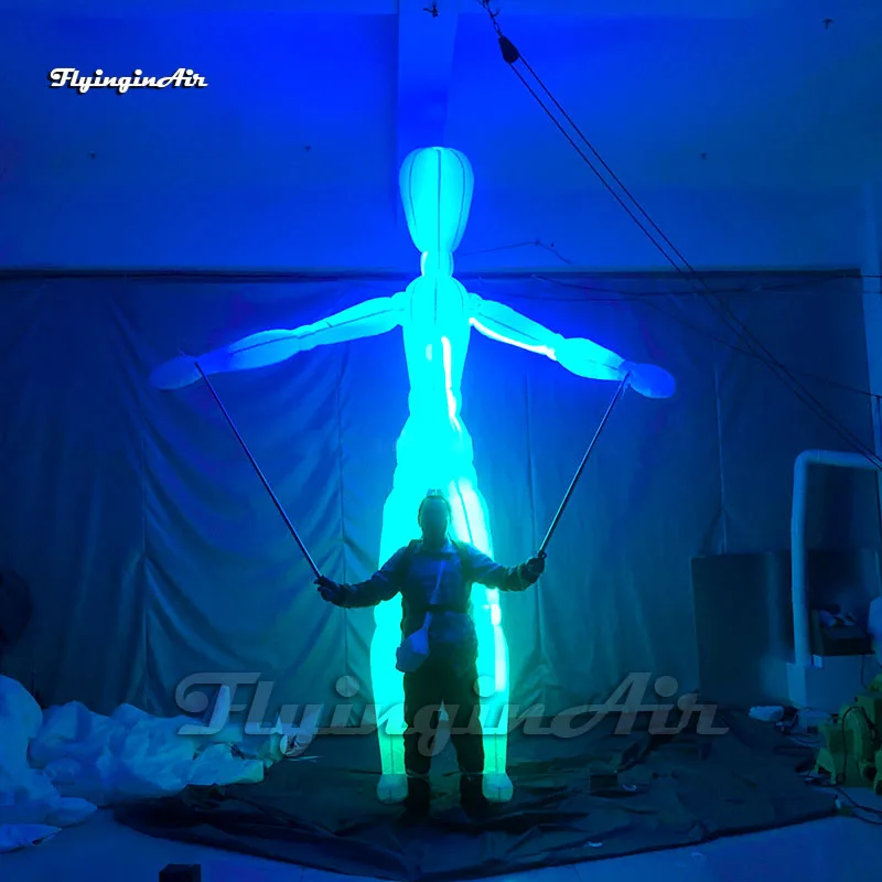 Artistic Giant Walking Inflatable Mannequin Puppet Parade Performance Human Model Controlled Blow Up Dummy Suit For Stage Show