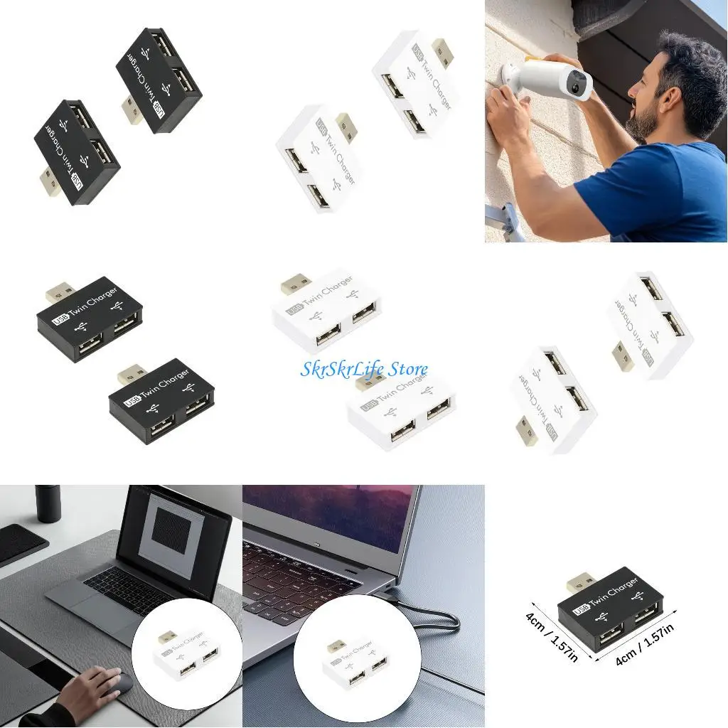 

E65E Двойной порт USB A 2.0, центр расширения «папа-мама», инструмент для плотной зарядки офисного оборудования