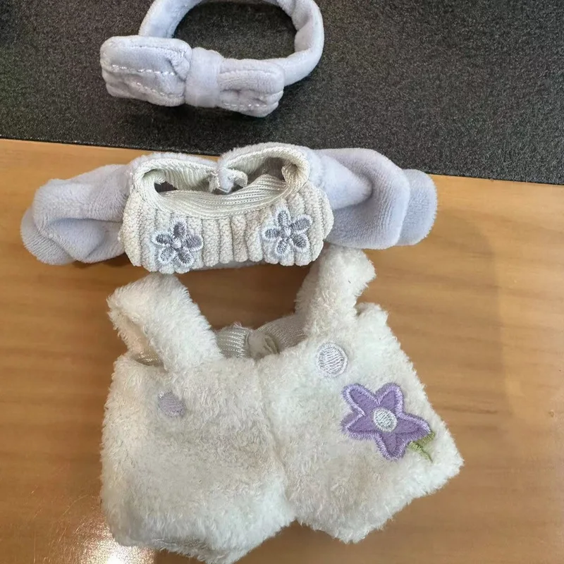 بيجامة قطيفة لطيفة لدمية الثعلب القطيفة من LinaBell مع مجموعة من 3 قطع من ملابس الدمى مع ربطة شعر #4