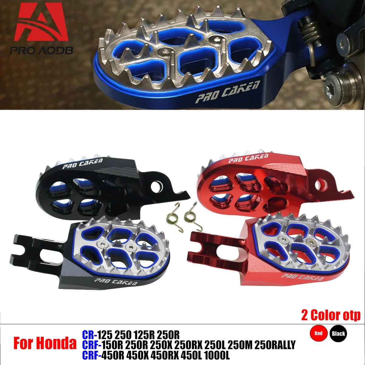 

High-Quality Motorcycle Accessories - CNC Footpegs Pedals For HONDA CR125 250 125R 250R CRF250RX 450RX 250X 450X 2002-2022