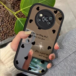 Fashion Love Heart Print Case For Xiaomi Poco X 5 X5 Pro 5G X4 GT X3 Pro X3 NFC F5 F3 M4 M3 Pro Shockproof Mirror Soft Cover