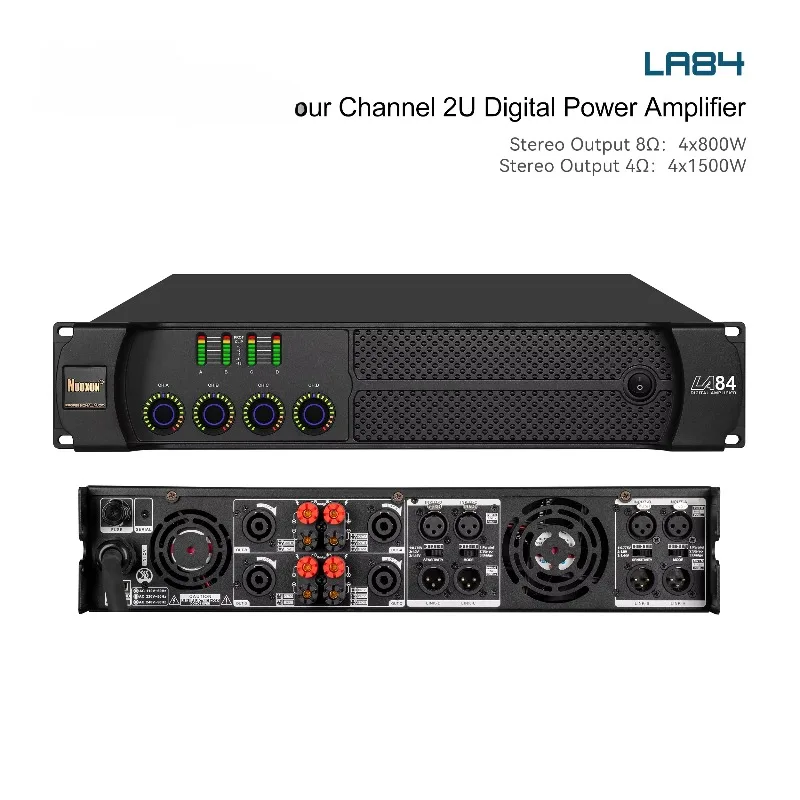 4-Channel 2300W * 4 Professional Digital Transformer Amplifier Low Distortion Good Sound Quality Metal Material