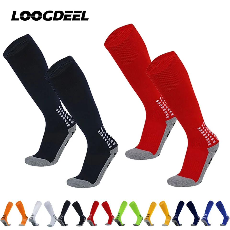 

Loogdeel 1Pair 26-45 Soccer Basketball Socks Anti Slip Shock-absorbing Children Knee High Long Tube Towel Bottom Socks Adult