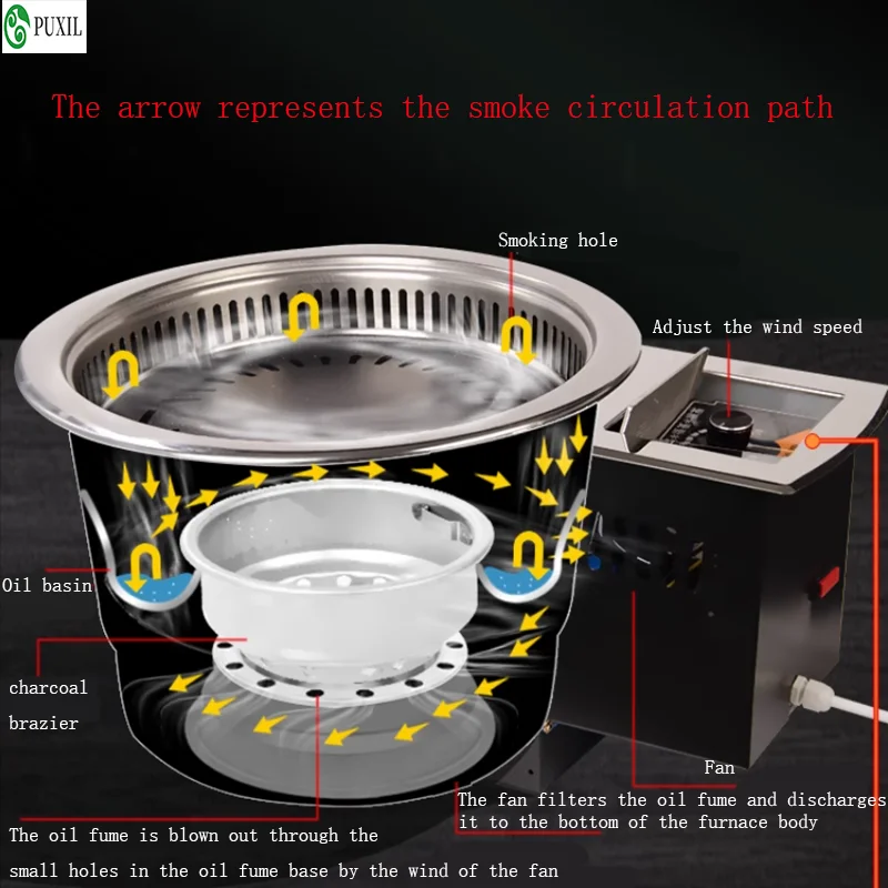 Electric Smokeless Meat Grill Commercial Embedded Self-service Built-in Barbecue Grill BBQ Cook Griddle Home Kitchen Appliances