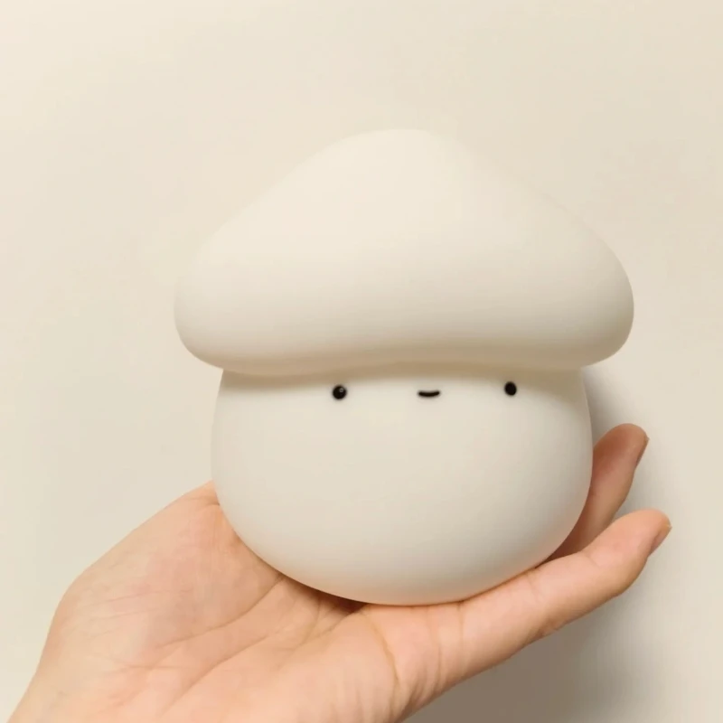 1pc Cute Mushroom Bedside Silicone Night Light,Rechargeable,Dimmable Light Up,Timing Function Touch Lamp Night Light
