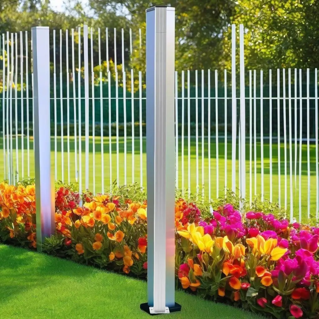 

72.8 Aluminum Fence Posts - Set of 3 Durable Garden Stakes for Secure Fencing Solutions