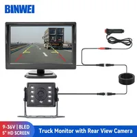 BINWEI Universal 5 Inch Car Monitor with Rear view Camera for Truck Paking Waterproof Night Vision Rervesing Camera with Screen