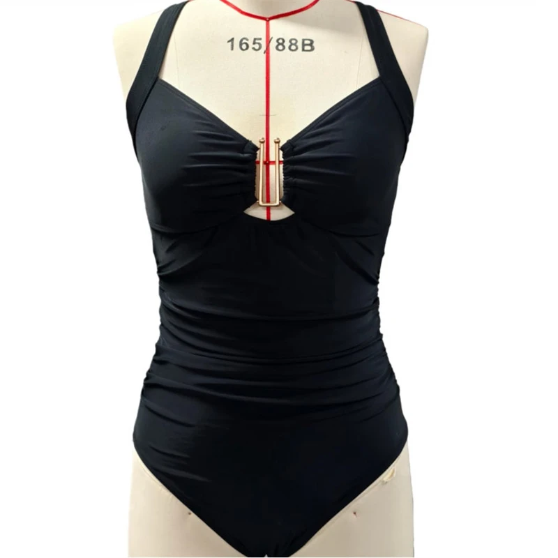 

Женский слитный купальник с перекрестной спинкой, глубоким V-образным вырезом, пуш-ап эффектом, полной посадкой, утягивающий, с контролем живота, модель 2026