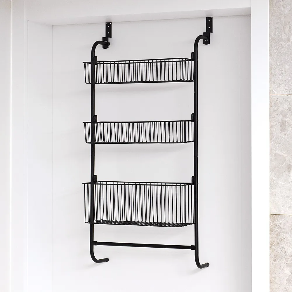 Nova Living Wire 3-Tier متعدد الأغراض باب معلق رف تخزين سهل DIY رف معدني