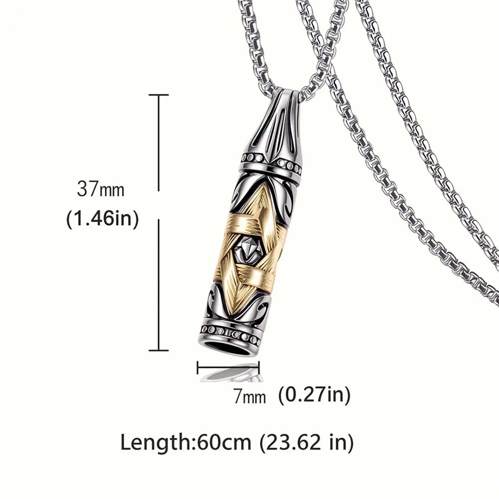 Collar Hombre Stainless steel Israel Jewish Male Yurman Star of David Necklace Man\'s Bullet David Star Necklace for Men S-01