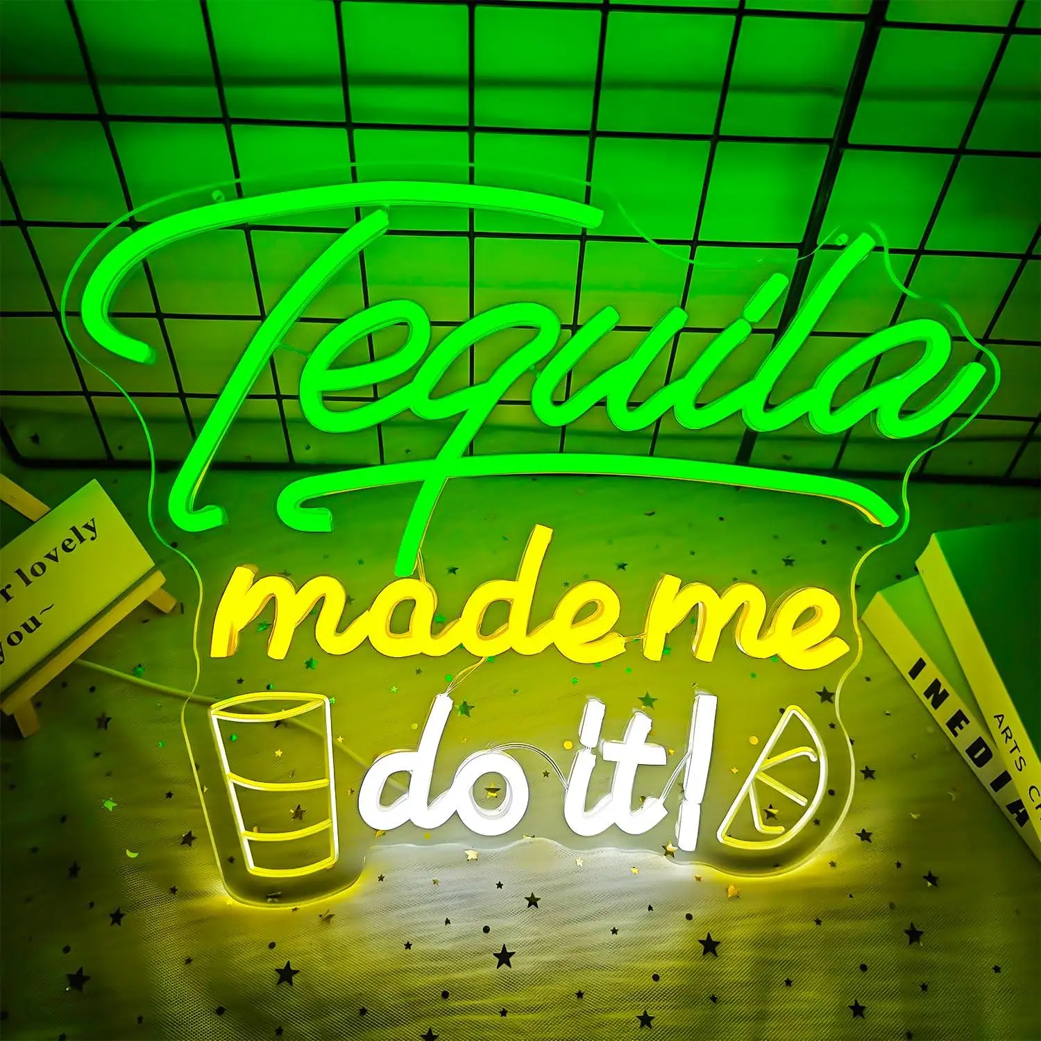 

Tequila Made Me Do It Neon Sign USB Dimmable LED Light for Home Bar Pub Club Man Cave Bistro Aesthetic Decor Gifts Night Light