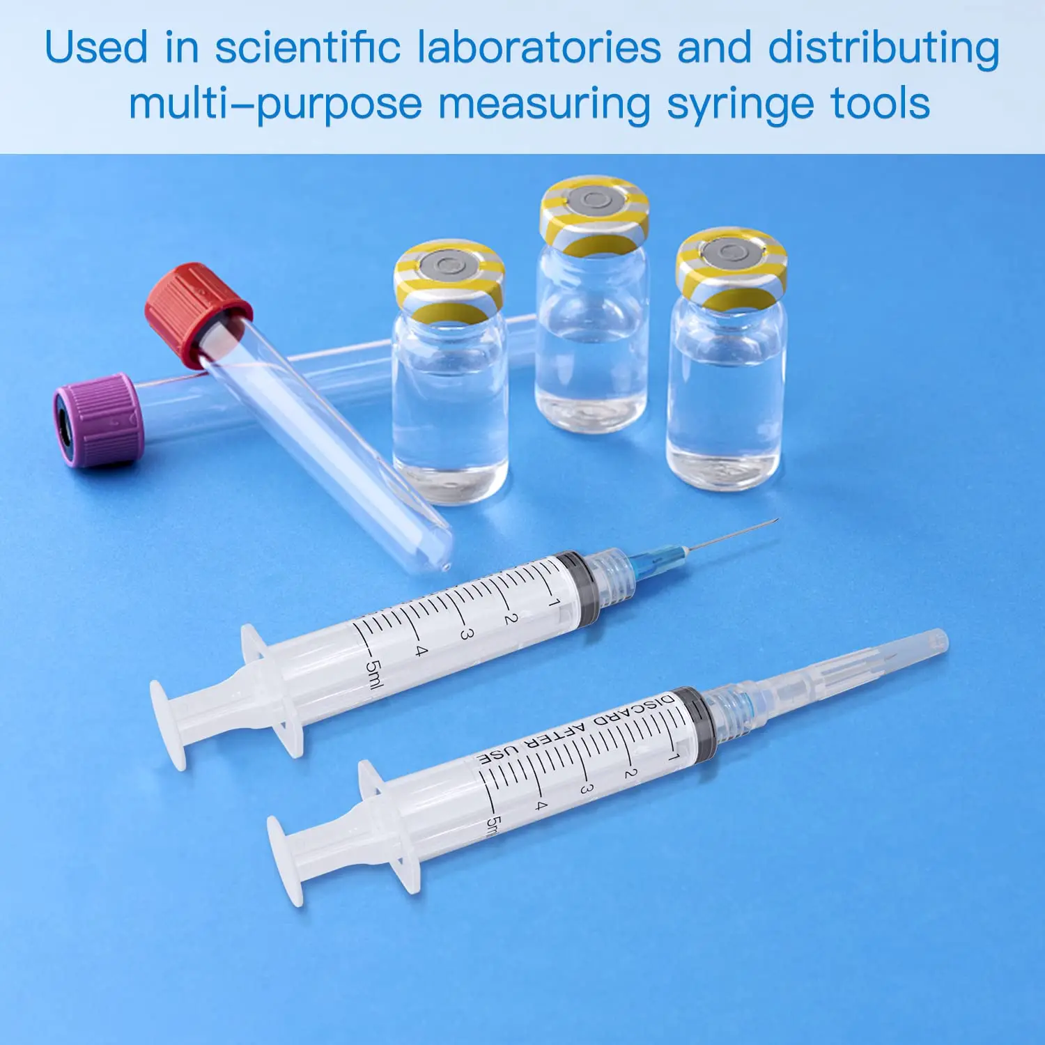 100pcs Sterile 5ml/cc Luer Lock Syringe With 23G 1inch Needle Measuring Liquid Dispensing Glue Disposable Sampler Injector