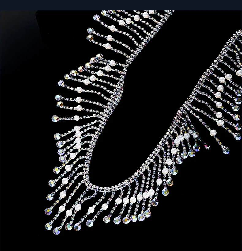 5 Meter Strass-Kette Kristall-Diamant-Perlen Zubehör DIY Handwerk Geschenkdekoration Quasten-Strassband Nähzubehör – Detail 6