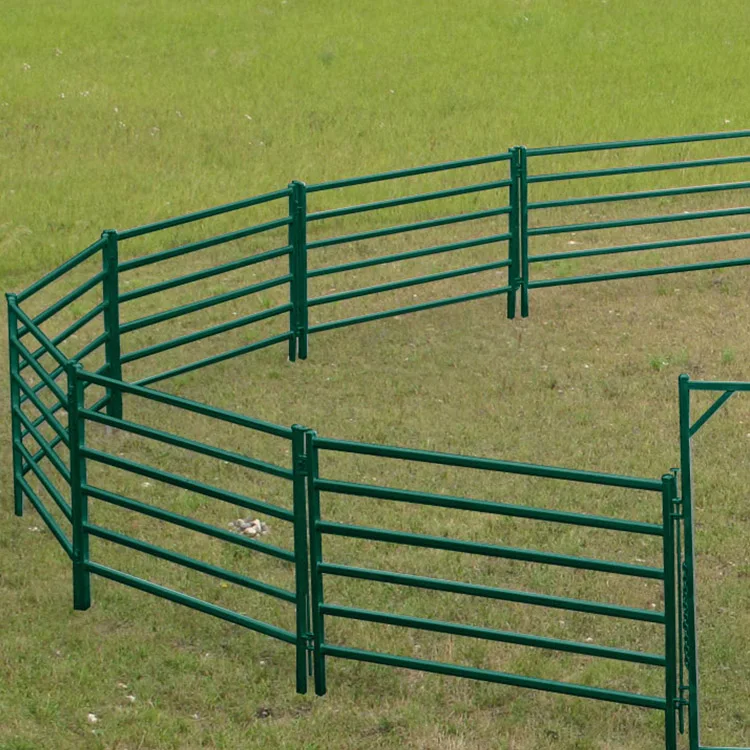 Valla de Corral de acero galvanizado portátil, Panel de ganado, valla de caballos, valla de granja y puertas