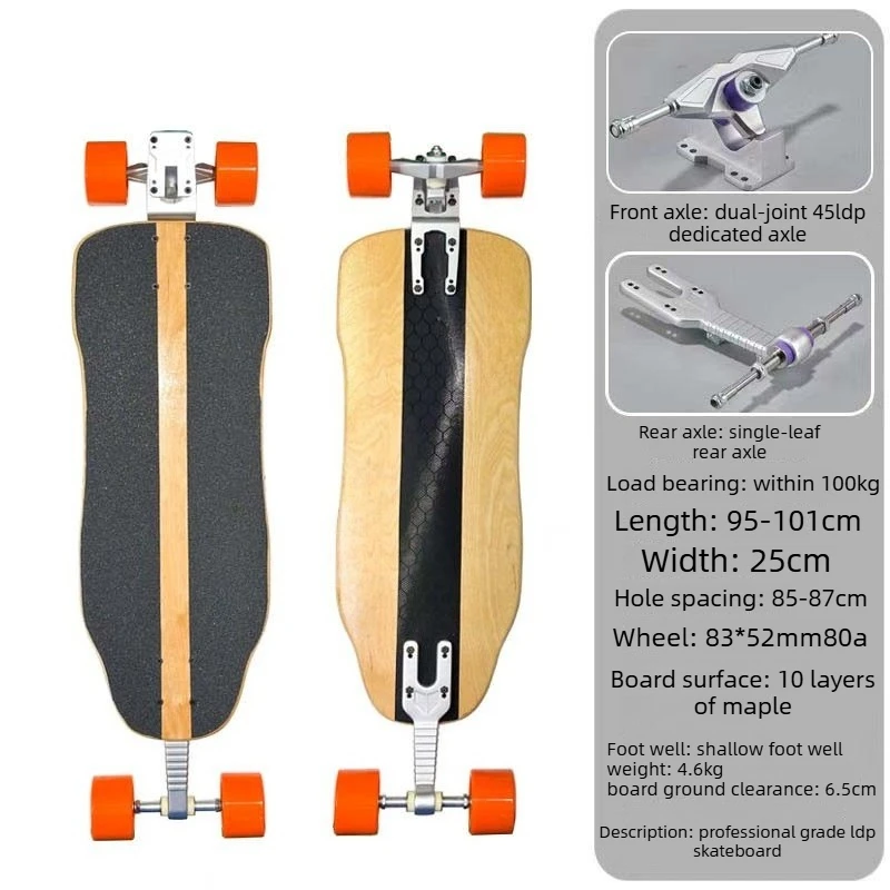 Ergonomisch Longboard Cruiser Board, Professioneel LDP Skateboard voor recreatief rijden op lange afstanden in de buitenlucht.